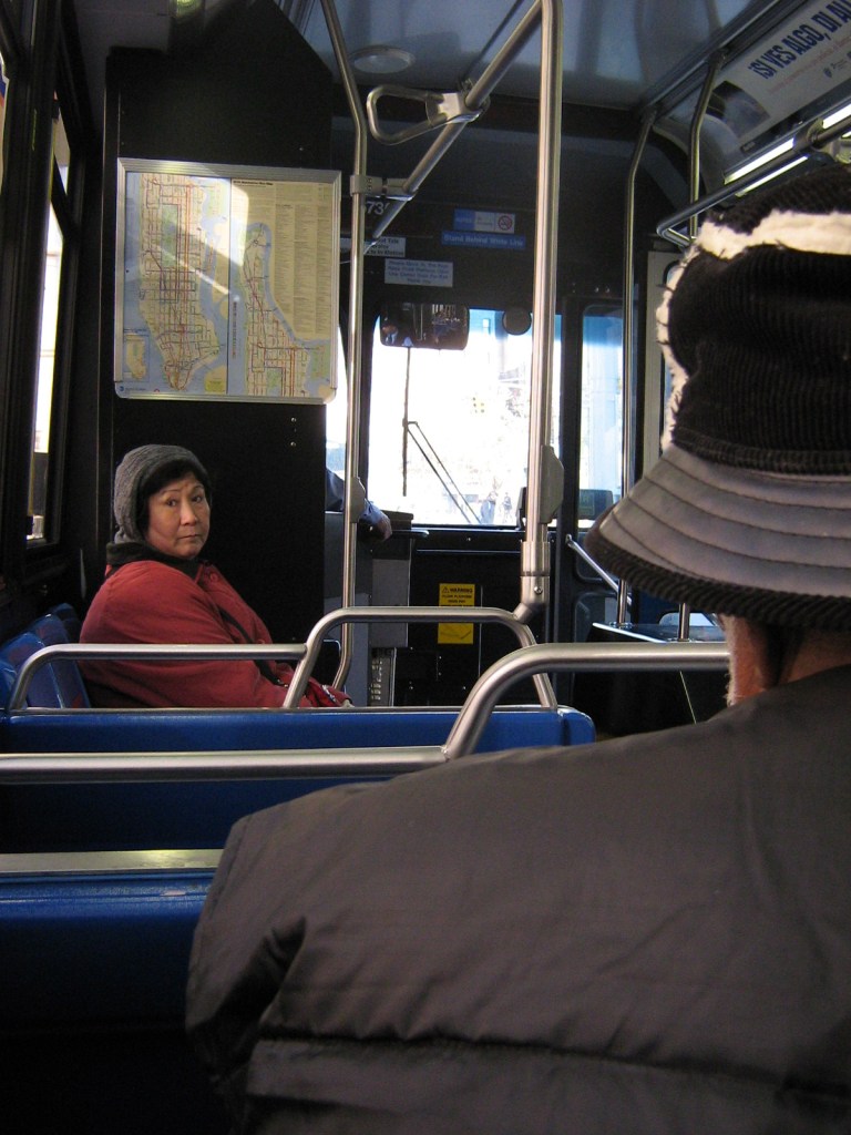 New-York, passagère d'un bus